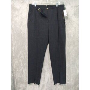 Ralph Lauren Pants Womens 16 Gray Wool Dress Pleated Trousers Straight Career